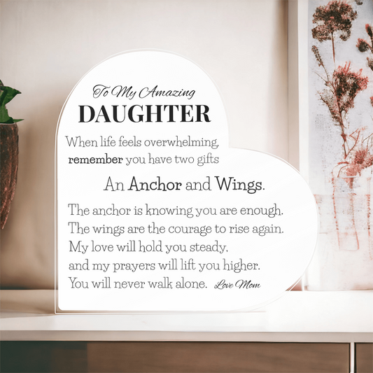 To Daughter Gift Acrylic Heart